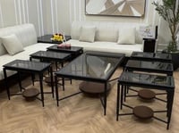 طقم طاولات حديد اسود