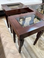 طقم طاولات خشبيه بلون بني