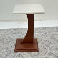 طاولة خدمة سطح بديل الرخام قاعده خشب لون بني