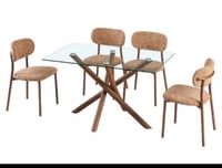 طاوله طعام زجاج مستطيل 4 كراسي