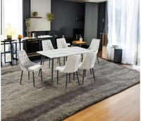 طاولة طعام بديل الرخام 6 كراسي