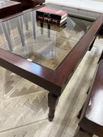 طقم طاولات خشبيه بلون بني