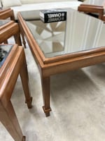 طقم طاولات خشبيه بلون بني