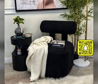 كرسي صوف بوكليه لون أسود