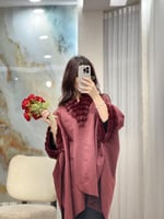 شال نسائي شتوي قصة فراشة لون خمري