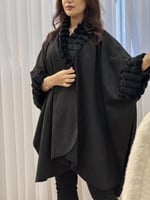 شال نسائي شتوي قصة فراشة لون اسود