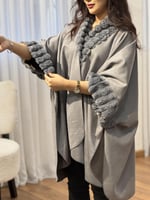 شال نسائي شتوي قصة فراشة لون رصاصي