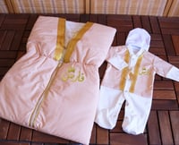 طقم مواليد قطعتين مدس ولبس