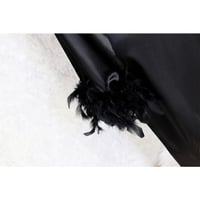 روب عرايس طويل بأكمام ريش -ابيض