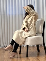 فروه شتوي نسائي ميدي لون بيج