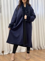 فروه شتوي نسائي ميدي لون كحلي