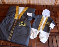 طقم مواليد قطعتين مدس ولبس