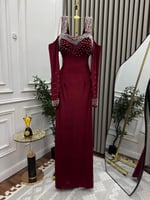 فستان سهره مخمل مطرز