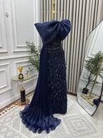 فستان سهره كحلي راقي