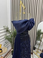 فستان سهره كحلي راقي