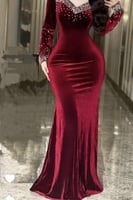 فستان سهره مخمل مطرز