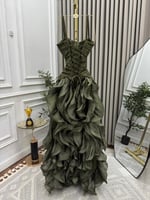 فستان سهره زيتي راقي