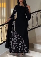 فستان كريب تطريز يدوي