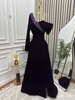 فستان سهره مخمل ليلكي