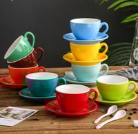 أكواب كابتشينو سيراميك ملونة