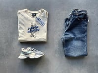 BEIGE TSHIRT YUP MADE IN TURKEY+ JEANZ