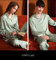 طقم بيجاما رجالي نسائي، بيجاما صيفية خفيفة، بدلة ن...