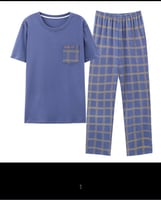 طقم بيجامات رجالي مقاس كبير 4XL ملابس نوم مريحة من...