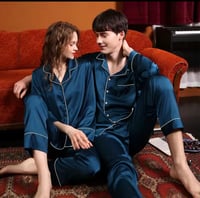 طقم بيجاما رجالي نسائي، بيجاما صيفية خفيفة، بدلة ن...