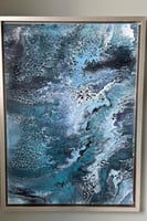 سحر الموجة الزرقاء - لوحة بفن السكب