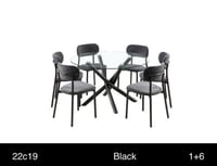 طاولة طعام 1+6 BLACK