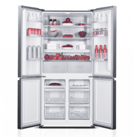 ثلاجة جي في سي برو دولابي 4ابواب اسود سليفر 512 لت...