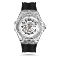 ساعة كاتيرا للرجال بسوار مطاطي وعلبة بلاستيكية شفا...