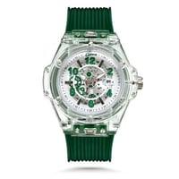 ساعة كاتيرا للرجال بسوار مطاطي وعلبة بلاستيكية شفا...