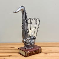 اضاءة لالة موسيقية سيراميك انتيك تعتيق فضي تعمل با...