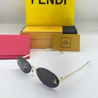 نظارة فيندي ببيضاوية ذهبي عدسة سوداء