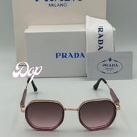 نظارة برادا سداسي بعدسة وردي مدرج