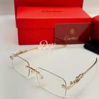 نظارة كارتير الفهد ذهبي بعدسة شفافة