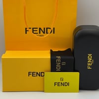 نظارة فيندي ذهبي مربعة بعدسة بني مدرج