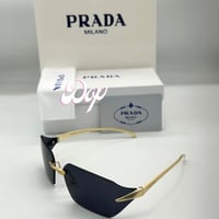 نظارة برادا عدسة مسحوبة أسود بذراع ذهبي