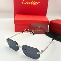 نظارة كارتير فضي بدون أطار عدسة سوداء