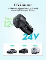 شاحن سياره بقوة 20 واط مع كيبل شركة Ravpower