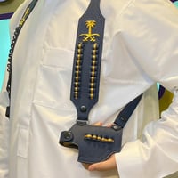 محزم مسدس نص | سيفين و نخلة