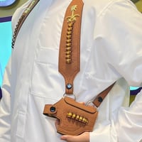 محزم مسدس نص | سيفين و نخلة