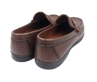 حذاء جلد كاجوال لون بني