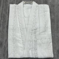 ثوب مخطط ابيض لون بني ( الشبرا )