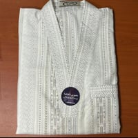 ثوب مشجر ابيض لون بني غامق ( الشبرا )