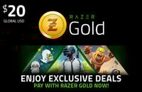 شراء بطاقة ريزر جولد عالمية 20 دولار