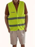 12 حبة سترة سلامة عاكسة بدون جيوب مع طباعة لوجو ال...