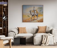 لوحة حائط كانفس بإطار او بدون إطار تراثية لرجل عرب...