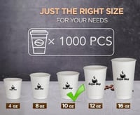 اكواب ورقية دبل أبيض 10 اونص بدون غطاء (1000 حبة)...